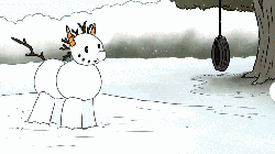 Size: 800x450 | Tagged: safe, artist:fimflamfilosophy, dinky hooves, g4, animated, antlers, cap, carrot, clothes, coal, coat, cute, dinkysharkfighter32, female, hat, loop, snow, snowball, snowfall, snowpony, solo, tire swing, tree, youtube link