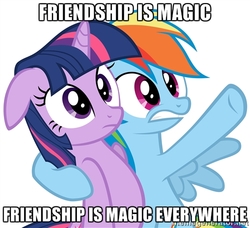 Size: 500x455 | Tagged: safe, rainbow dash, twilight sparkle, g4, exploitable meme, meme, memegenerator, x x everywhere