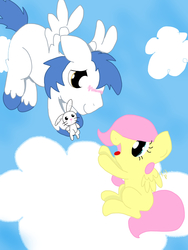 Size: 1600x2133 | Tagged: safe, artist:kalie0216, brolly, fluttershy, whitewash, g4, brollyshy, colt, female, filly, male, plushie, younger