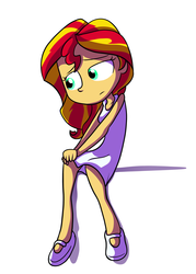 Size: 3489x4880 | Tagged: safe, artist:fj-c, sunset shimmer, equestria girls, g4, absurd resolution, clothes, dress, female, lonely, sad, simple background, solo, white background