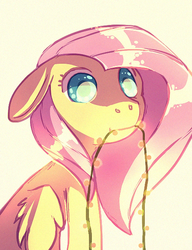 Size: 460x600 | Tagged: safe, artist:cappydarn, fluttershy, g4, christmas, christmas lights, female, mouth hold, solo