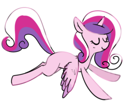 Size: 833x671 | Tagged: safe, artist:pegacornss, princess cadance, alicorn, pony, g4, eyes closed, female, simple background, solo, transparent background