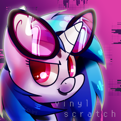 Size: 1000x1000 | Tagged: safe, artist:zoiby, dj pon-3, vinyl scratch, g4, female, portrait, solo