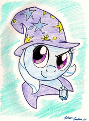 Size: 609x831 | Tagged: safe, artist:silversimba01, trixie, pony, unicorn, g4, dreamworks face, female, mare, solo, traditional art