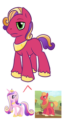 Size: 544x1041 | Tagged: safe, artist:desert-sage, big macintosh, princess cadance, oc, earth pony, pony, g4, crack shipping, male, offspring, parent:big macintosh, parent:princess cadance, parents:cadmac, stallion