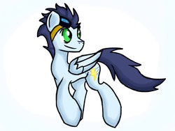 Size: 1024x768 | Tagged: safe, artist:lightningsparkz, soarin', g4, male, solo