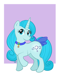 Size: 800x1000 | Tagged: safe, artist:kennasaur, oc, oc only, pony, bow, necklace, non-mlp oc, ponified, solo