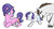 Size: 3700x2000 | Tagged: safe, artist:kianamai, cookie crumbles, hondo flanks, rarity, sweetie belle, pony, g4, baby, baby belle, baby pony, butt touch, cookiebetes, cute, description in comments, diasweetes, eyes closed, female, filly, filly rarity, foal, kianamai is trying to murder us, newborn, open mouth, prone, pushing, raised hoof, raised leg, raribetes, rarity's parents, rump push, ship:cookieflanks, siblings, sisters, sleeping, smiling, teenager, underhoof, wide eyes, younger