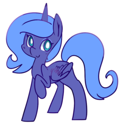 Size: 614x606 | Tagged: safe, artist:pegacornss, princess luna, alicorn, pony, g4, cute, female, lunabetes, mare, raised hoof, s1 luna, simple background, solo, transparent background