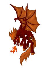Size: 734x1087 | Tagged: safe, artist:sethhm, dracony, ponified, smaug the golden, solo, the hobbit