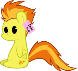 Size: 1057x973 | Tagged: safe, artist:zacatron94, spitfire, g4, ear fluff, female, implied shipping, lesbian, minimalist, plushie, present, ship:pinkiedash, shipping, simple background, solo, transparent background, vector