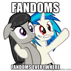 Size: 400x400 | Tagged: safe, dj pon-3, octavia melody, vinyl scratch, g4, exploitable meme, meme, memegenerator, x x everywhere