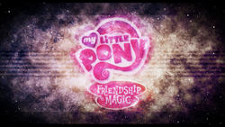 Size: 1024x576 | Tagged: safe, artist:overmare, g4, my little pony logo, no pony, space background, starry background, wallpaper