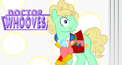 Size: 1042x556 | Tagged: safe, artist:fedora, doctor whooves, time turner, earth pony, pony, g4, clothes, console room, cravat, doctor who, frock coat, male, shirt, sixth doctor, solo, stallion, tardis, tardis console room, tardis control room, the doctor