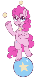 Size: 331x650 | Tagged: safe, artist:lulubell, pinkie pie, g4, balancing, female, juggling, simple background, solo, transparent background