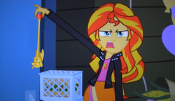 Size: 1251x721 | Tagged: safe, sunset shimmer, equestria girls, g4, crossing the memes, exploitable meme, meme, sunset is disgusted, twilight scepter, twilight scepter meme