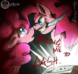 Size: 1000x948 | Tagged: safe, artist:aeritus, pinkie pie, g4, duo, knife, multeity