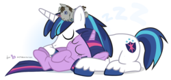 Size: 960x450 | Tagged: safe, artist:dm29, shining armor, smarty pants, twilight sparkle, pony, unicorn, g4, cute, duo, female, filly, filly twilight sparkle, hooves to the chest, julian yeo is trying to murder us, lying down, on back, onomatopoeia, simple background, sleeping, sound effects, transparent background, twiabetes, unicorn twilight, younger, zzz