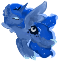 Size: 600x600 | Tagged: safe, artist:wool-sweaters, princess luna, g4, eyes closed, female, simple background, solo