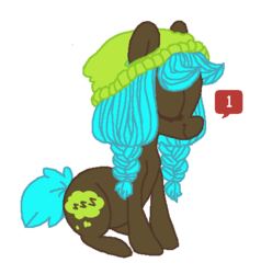 Size: 458x481 | Tagged: safe, artist:spideride, oc, oc only, oc:catnip, earth pony, pony, beanie, braid, female, hat, mare, simple background, solo, transparent background