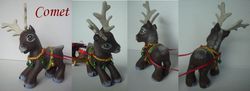 Size: 995x361 | Tagged: safe, artist:berrymouse, deer, reindeer, g3, 2013, comet, customized toy, irl, photo, sleigh, solo, toy