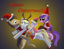 Size: 3300x2550 | Tagged: safe, artist:peichenphilip, amethyst star, derpy hooves, dinky hooves, doctor whooves, sparkler, time turner, pegasus, pony, g4, female, hat, mare