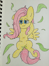 Size: 2448x3264 | Tagged: source needed, useless source url, safe, artist:quasarbooster, fluttershy, g4, fart, female, on back, smelly, solo, stink lines, visible stench