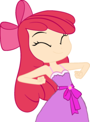 Size: 768x1039 | Tagged: safe, artist:7uprulez, color edit, apple bloom, equestria girls, g4, dancing, female, human coloration, humanized, light skin, natural hair color, realism edits, simple background, solo, transparent background, vector