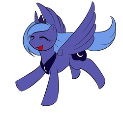 Size: 700x700 | Tagged: safe, artist:kloudmutt, princess luna, g4, eyes closed, female, happy, s1 luna, simple background, solo