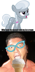 Size: 312x650 | Tagged: safe, silver spoon, g4, batista, glasses, ice cream, wwe