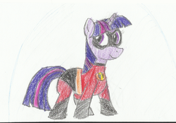 Size: 1009x703 | Tagged: safe, artist:katrinamyla, twilight sparkle, g4, cosplay, female, force field, solo, the incredibles, violet parr