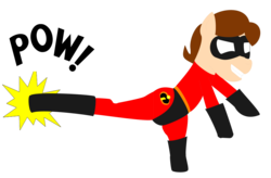 Size: 8577x5625 | Tagged: safe, artist:petite-dreamer, earth pony, pony, absurd resolution, elastigirl, helen parr, mrs. incredible, ponified, pow!, solo, the incredibles