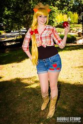 Size: 683x1024 | Tagged: safe, artist:forgiveuspluto, applejack, human, g4, cosplay, irl, irl human, photo, solo