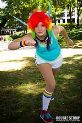 Size: 683x1024 | Tagged: safe, rainbow dash, human, g4, cosplay, irl, irl human, photo, solo