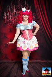 Size: 1365x2048 | Tagged: safe, artist:bewitchedraven, pinkie pie, human, g4, clothes, corset, cosplay, irl, irl human, photo, solo