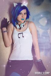 Size: 683x1024 | Tagged: safe, artist:amandafinley, dj pon-3, vinyl scratch, human, g4, cosplay, irl, irl human, photo, solo