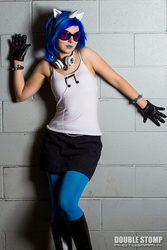 Size: 683x1024 | Tagged: safe, artist:amandafinley, dj pon-3, vinyl scratch, human, g4, cosplay, irl, irl human, photo, solo