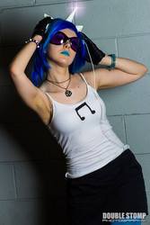 Size: 683x1024 | Tagged: safe, artist:amandafinley, dj pon-3, vinyl scratch, human, g4, cosplay, irl, irl human, photo, solo