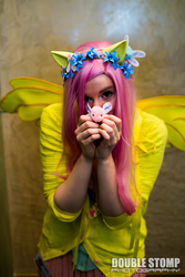 Size: 533x800 | Tagged: artist needed, safe, artist:art gent, fluttershy, human, parasprite, g4, 2013, convention, cosplay, floral head wreath, irl, irl human, nashicon, nashicon 2013, photo, solo