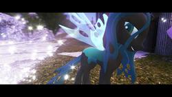 Size: 1024x576 | Tagged: safe, artist:open_source_pony_engine, queen chrysalis, changeling, changeling queen, g4, 3d, female, solo