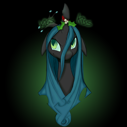 Size: 1280x1280 | Tagged: dead source, safe, artist:florecentmoo, artist:muh-arts, queen chrysalis, g4, female, holly, solo