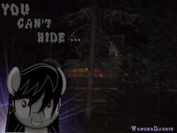 Size: 4288x3216 | Tagged: safe, artist:radiationalpha, artist:wonderdashie, octavia melody, g4, backlighting, creepy, house, irl, night, photo, ponies in real life, solo, vector, yandere