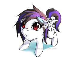 Size: 611x508 | Tagged: safe, artist:drmarbles, oc, oc only, oc:skrybe, pegasus, pony, chibi, eyes, solo