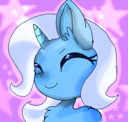 Size: 1417x1348 | Tagged: safe, artist:meadowthepikachu, trixie, pony, unicorn, g4, female, happy, mare, smiling, solo, stars