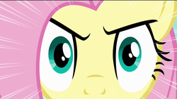 Size: 1920x1080 | Tagged: safe, edit, screencap, fluttershy, bats!, g4, eyes, female, solo, stare, the stare