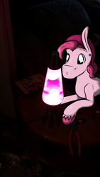 Size: 720x1280 | Tagged: safe, artist:php37, pinkie pie, g4, bubble berry, irl, lava lamp, photo, ponies in real life, rule 63, solo, unshorn fetlocks