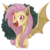 Size: 753x755 | Tagged: safe, artist:mn27, fluttershy, bat pony, pony, bats!, g4, my little pony: friendship is magic, season 4, apple, cute, fangs, female, flutterbat, looking at you, mare, race swap, shyabates, shyabetes, solo