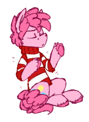 Size: 454x623 | Tagged: safe, artist:artflicker, pinkie pie, g4, bubble berry, clothes, rule 63, solo, sweater