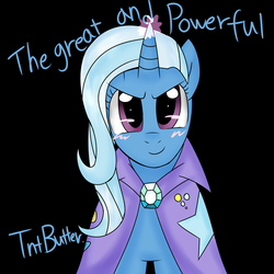 Size: 1280x1280 | Tagged: safe, artist:chocolatechilla, trixie, pony, unicorn, g4, blushing, female, magic, mare, smiling, solo