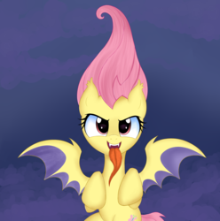 Size: 2638x2662 | Tagged: safe, artist:kas92, fluttershy, bat pony, pony, bats!, g4, female, flutterbat, race swap, solo